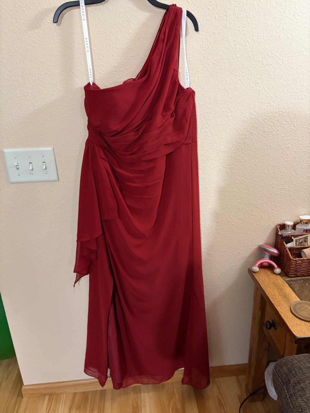 Azazie Maive Pomegranate Bridesmaid Dress -Custom Size - Picture 1 of 13